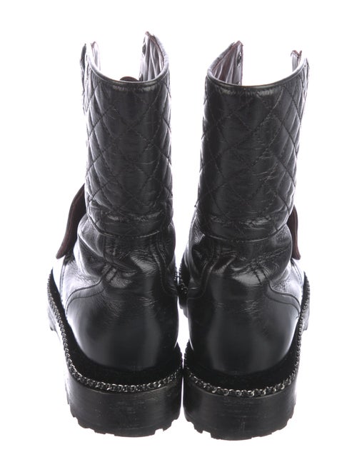 Chanel Interlocking CC Logo Leather Combat Boots