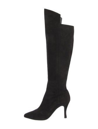 Chanel Interlocking CC Logo Suede Boots