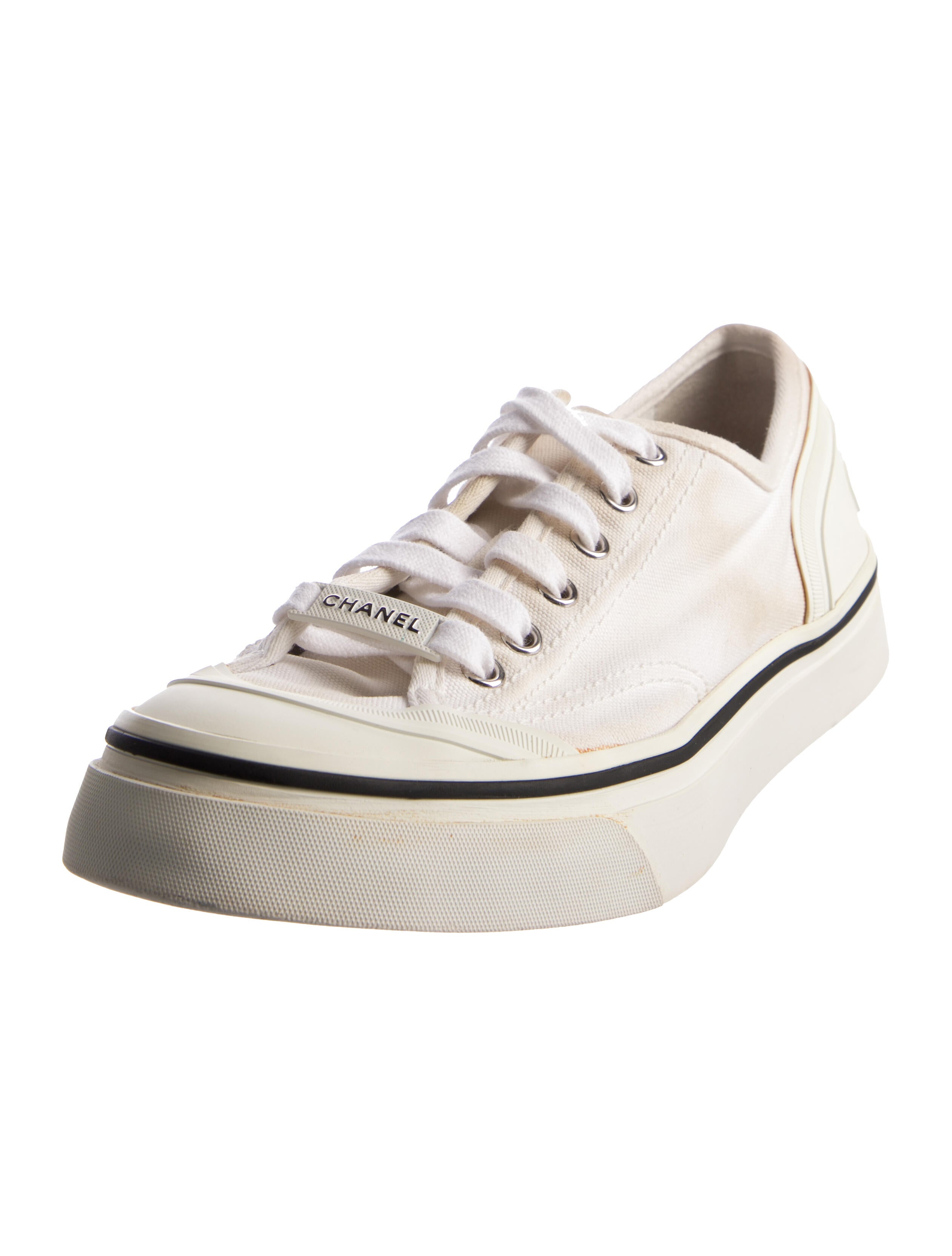 Chanel Interlocking CC Logo Canvas Sneakers