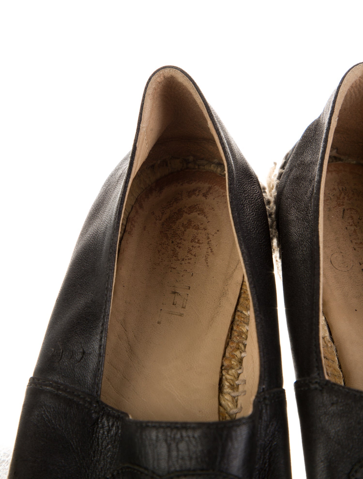 Chanel Interlocking CC Logo Leather Espadrilles