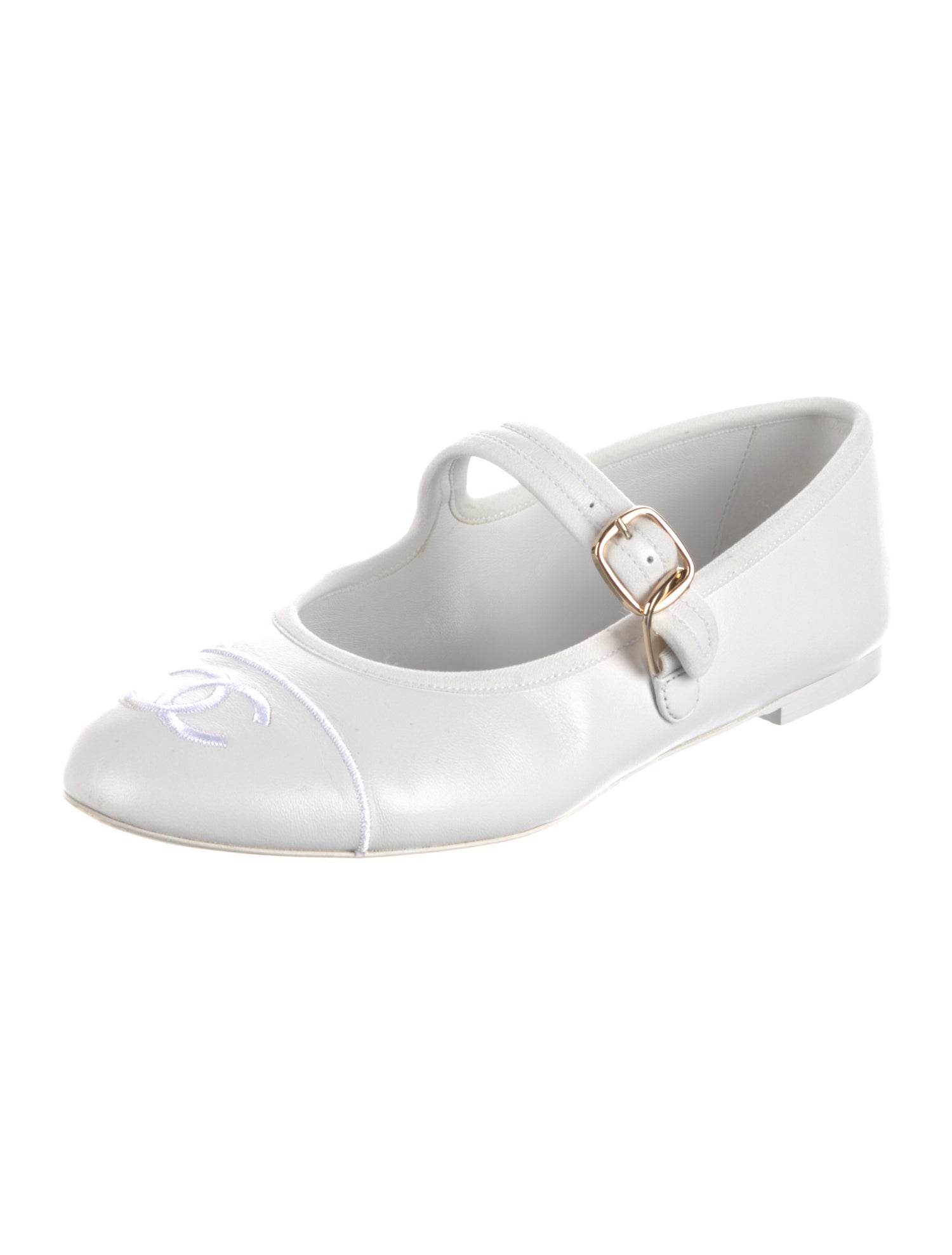 Chanel 2024 Interlocking CC Logo Mary Jane Flats