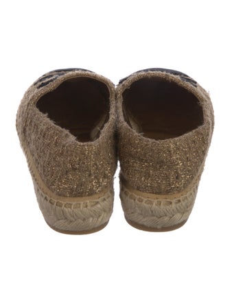 Chanel Interlocking CC Logo Tweed Espadrilles