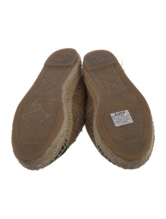 Chanel Interlocking CC Logo Tweed Espadrilles