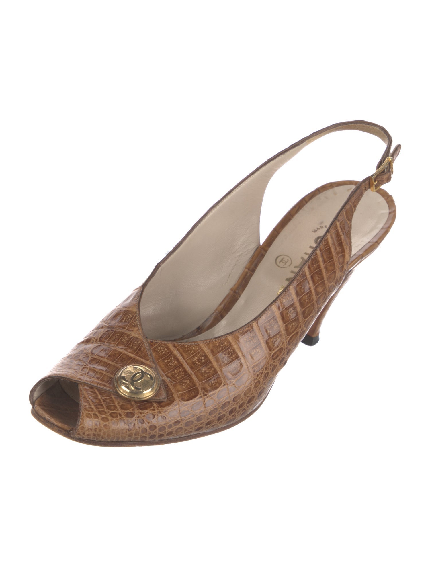 Chanel Vintage Interlocking CC Logo Slingback Pumps