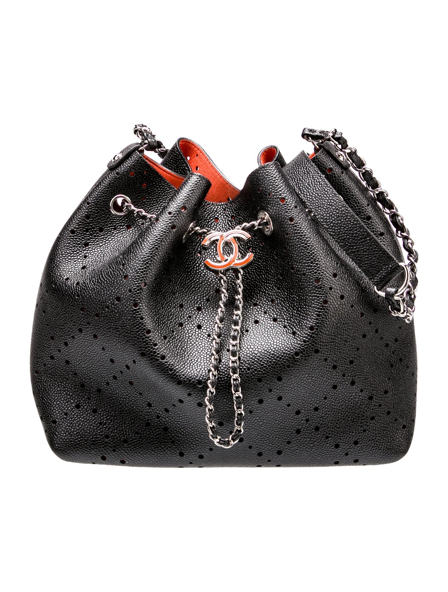 Chanel Perforated CC Drawstring Bucket Bag