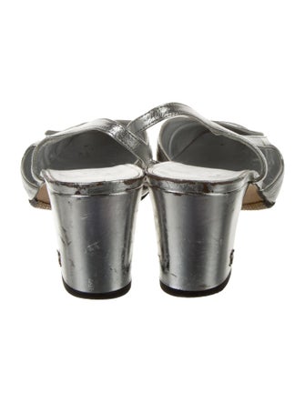 Chanel Interlocking CC Logo Patent Leather Slingback Pumps