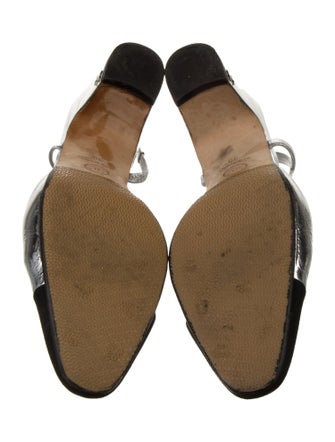 Chanel Interlocking CC Logo Patent Leather Slingback Pumps