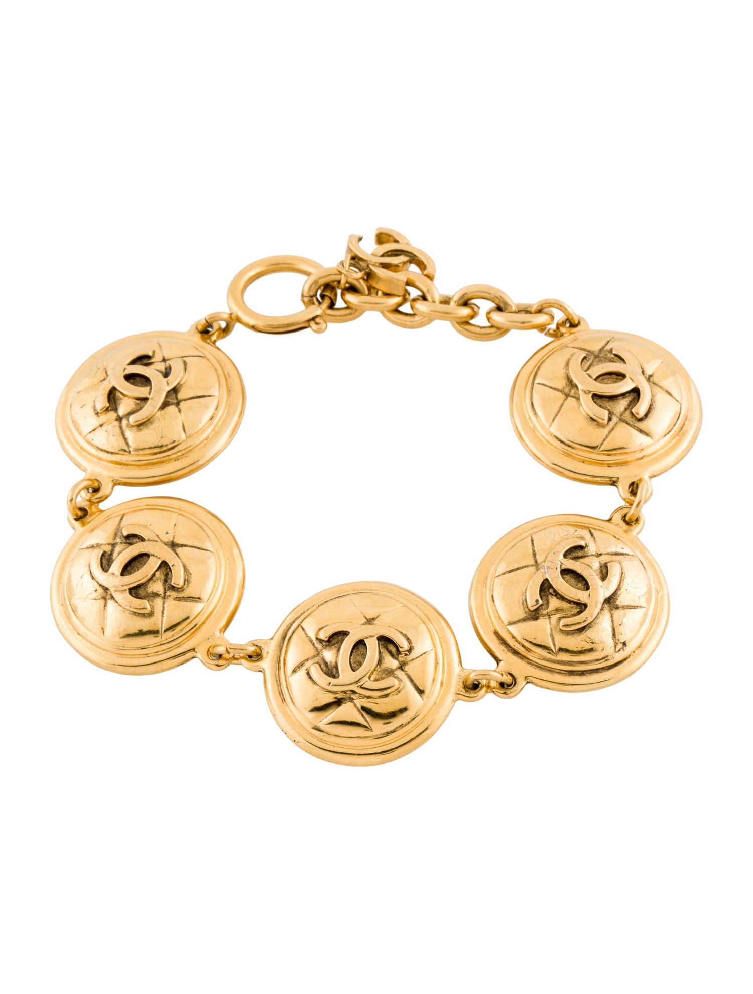 Chanel Vintage CC Quilted Link Bracelet