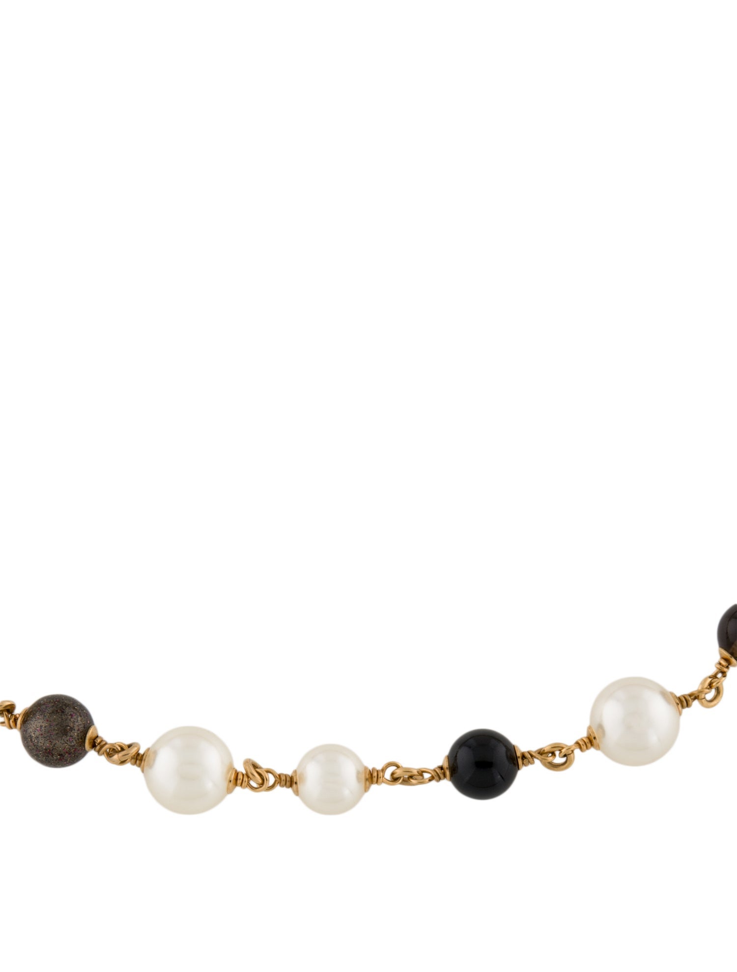 Chanel Faux Pearl & Resin CC Collar Necklace