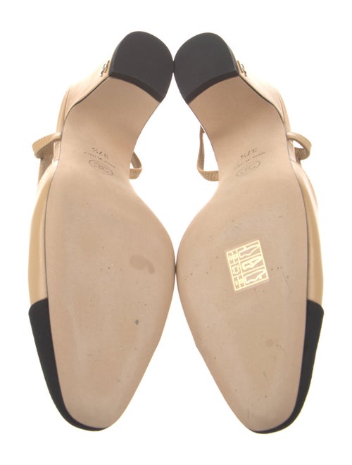 Chanel Interlocking CC Logo Leather Slingback Pumps