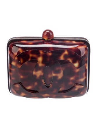 Chanel Interlocking CC Tortoise Shell Clutch