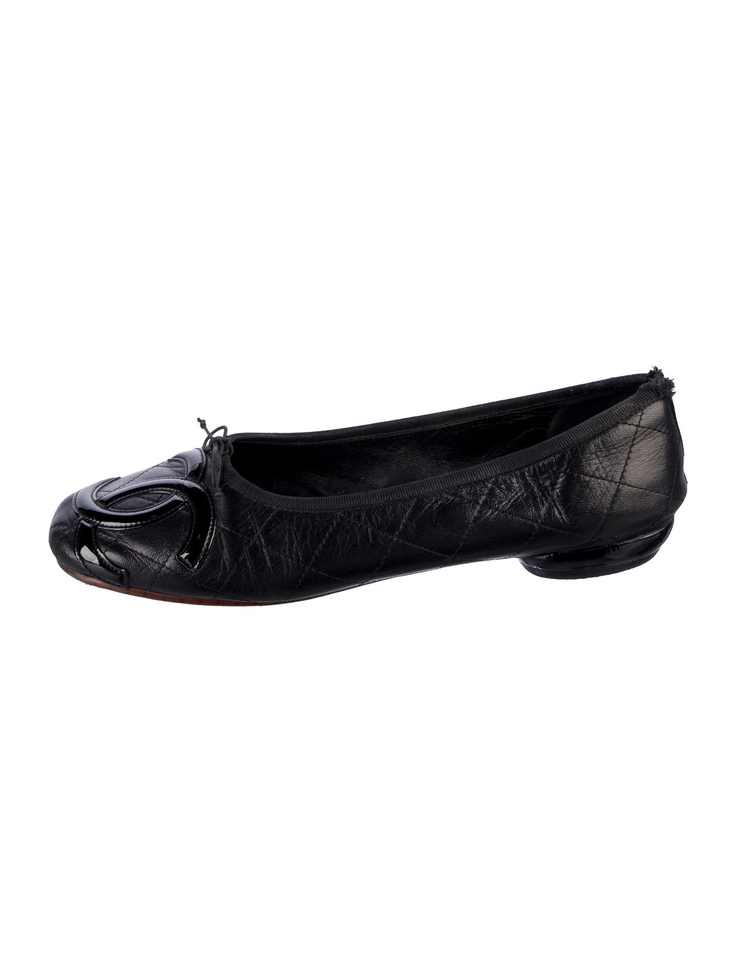 Chanel 2010 Interlocking CC Logo Ballet Flats