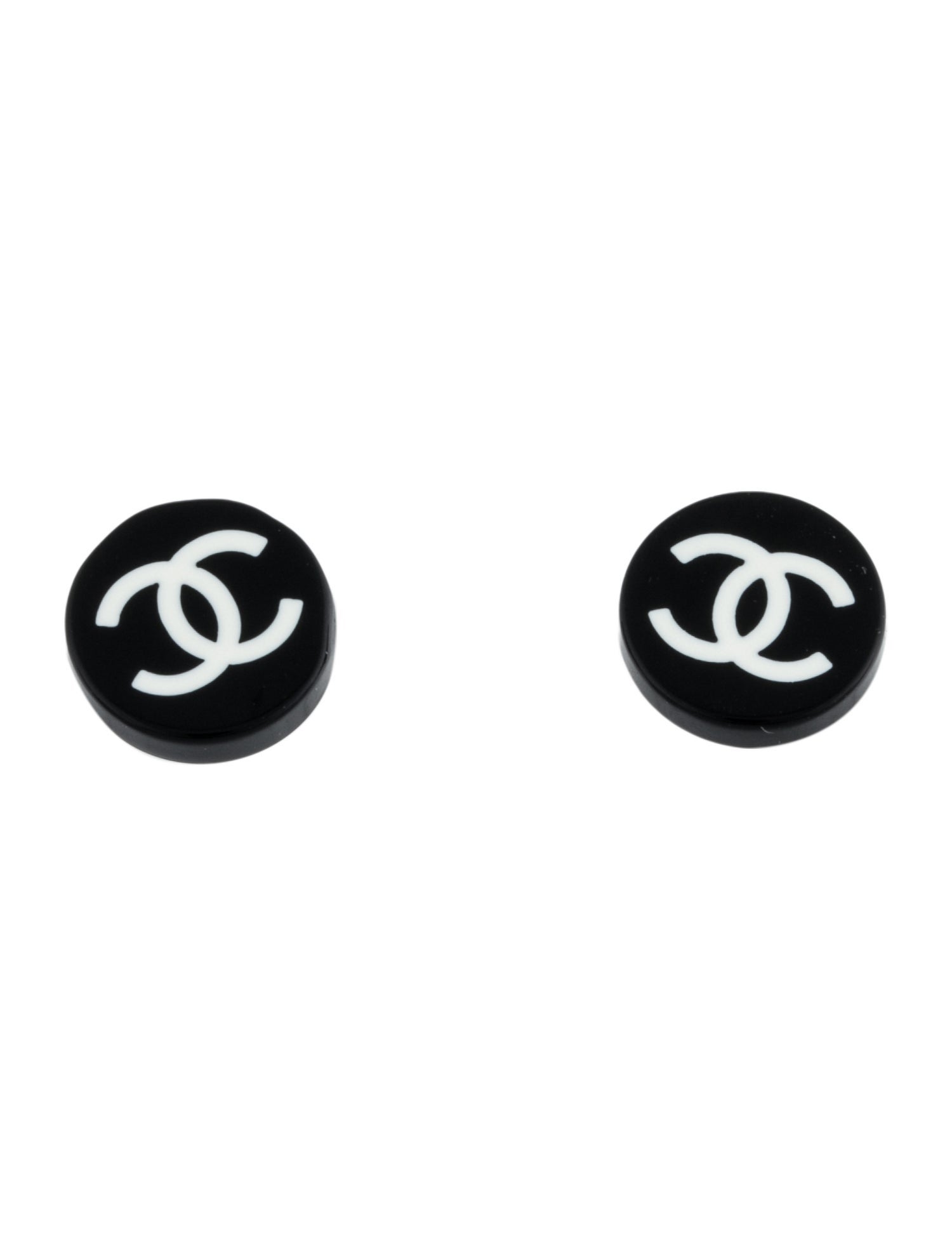 Chanel Resin CC Stud Earrings
