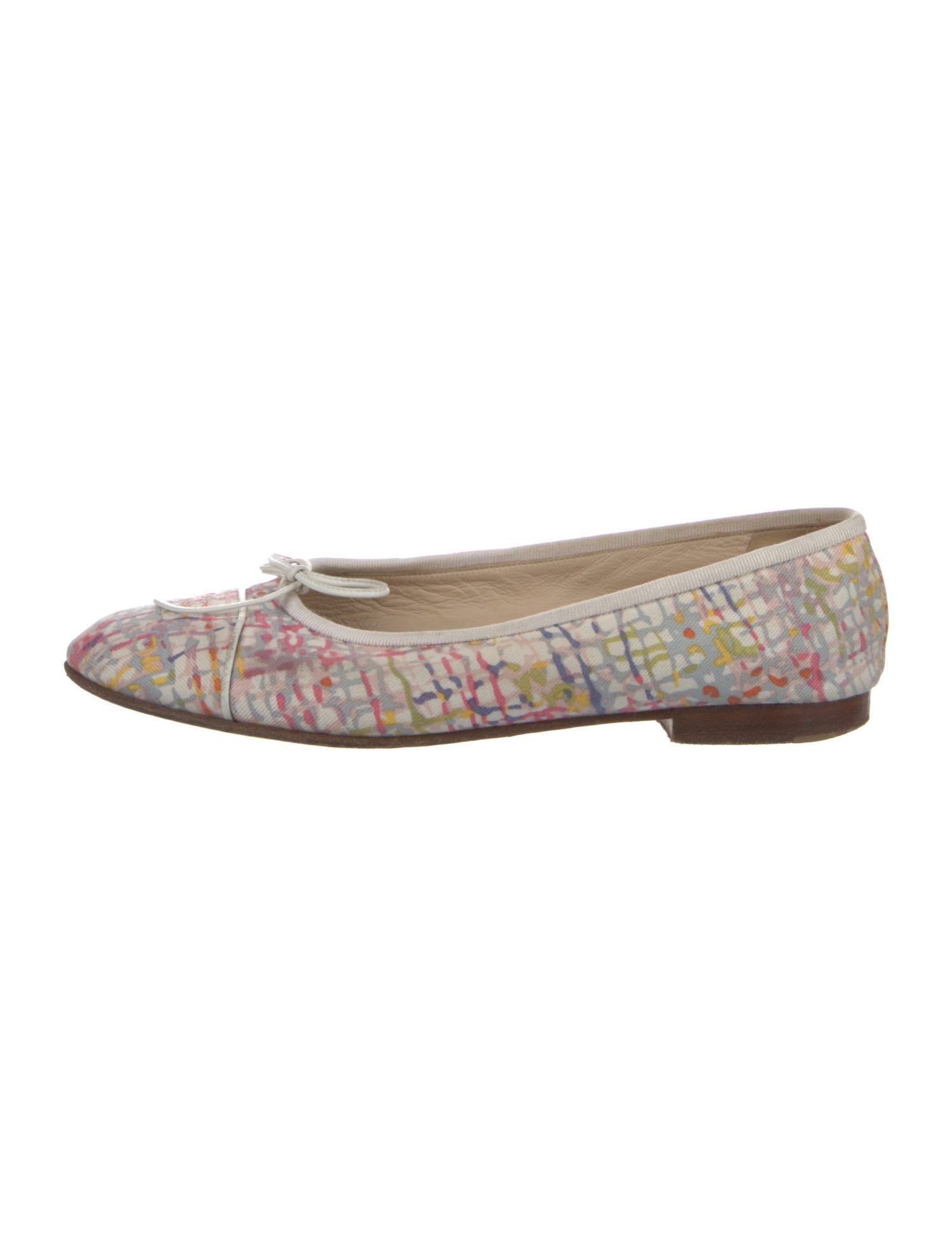 Chanel Interlocking CC Logo Canvas Ballet Flats