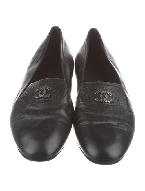 Chanel Interlocking CC Logo Leather Loafers