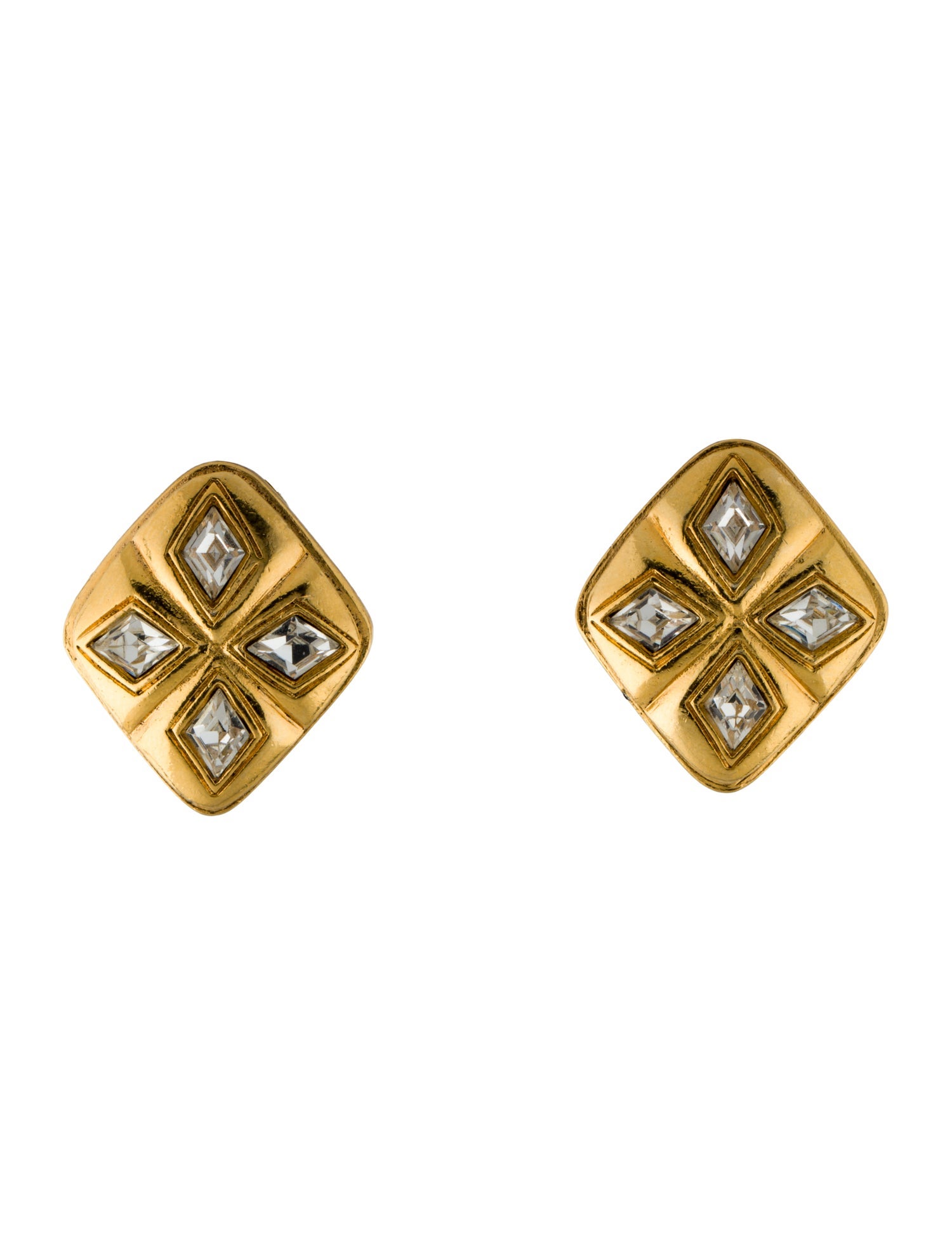 Chanel Vintage Strass Diamond Clip-On Earrings