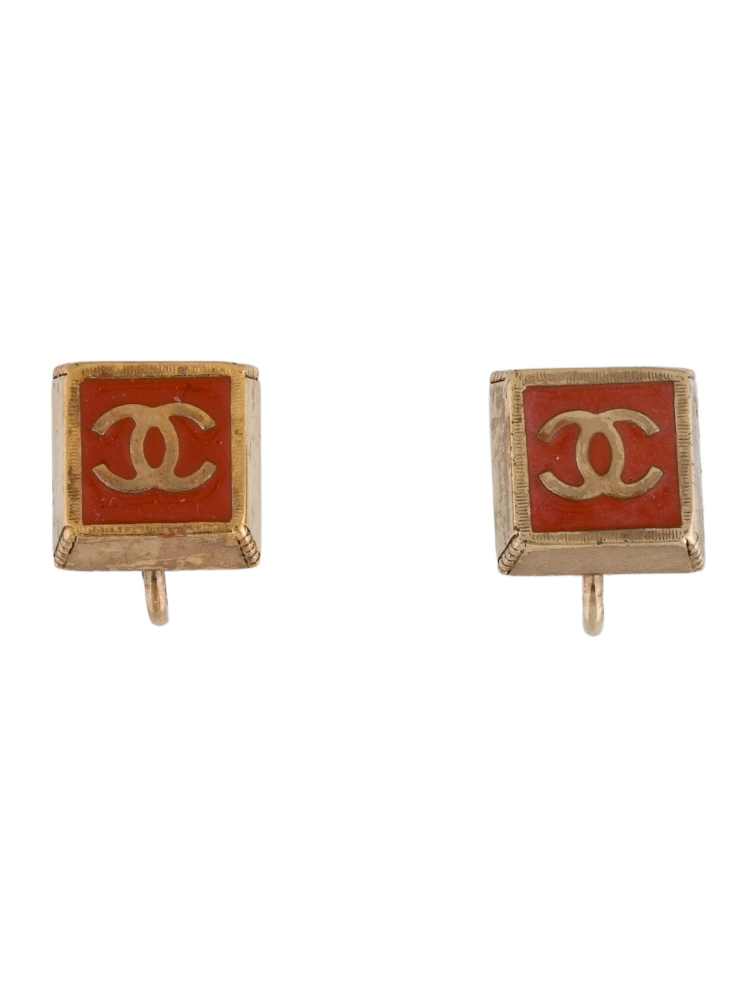 Chanel Enamel CC Clip-On Earrings