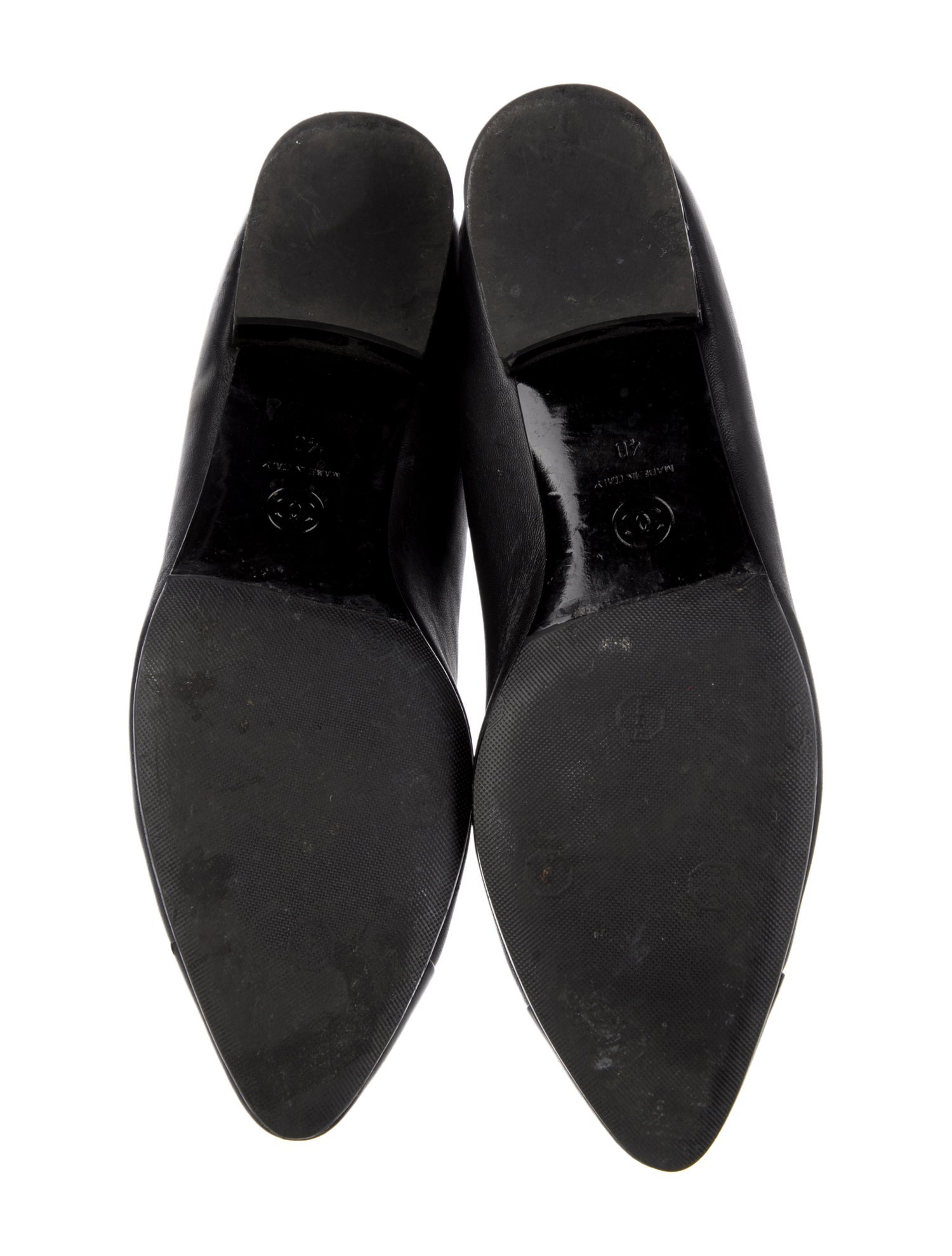 Chanel Interlocking CC Logo Lambskin Loafers