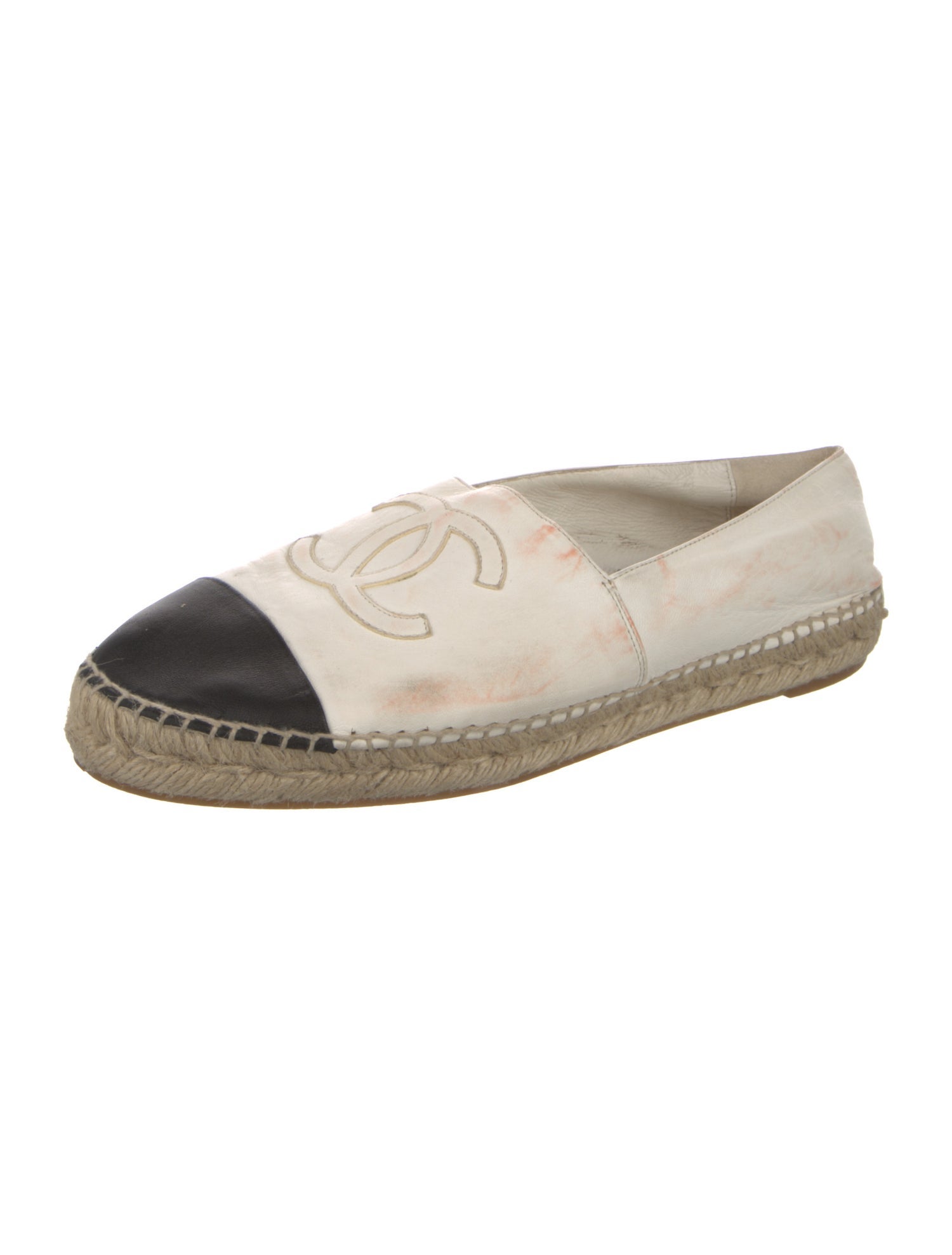 Chanel Interlocking CC Logo Lambskin Espadrilles