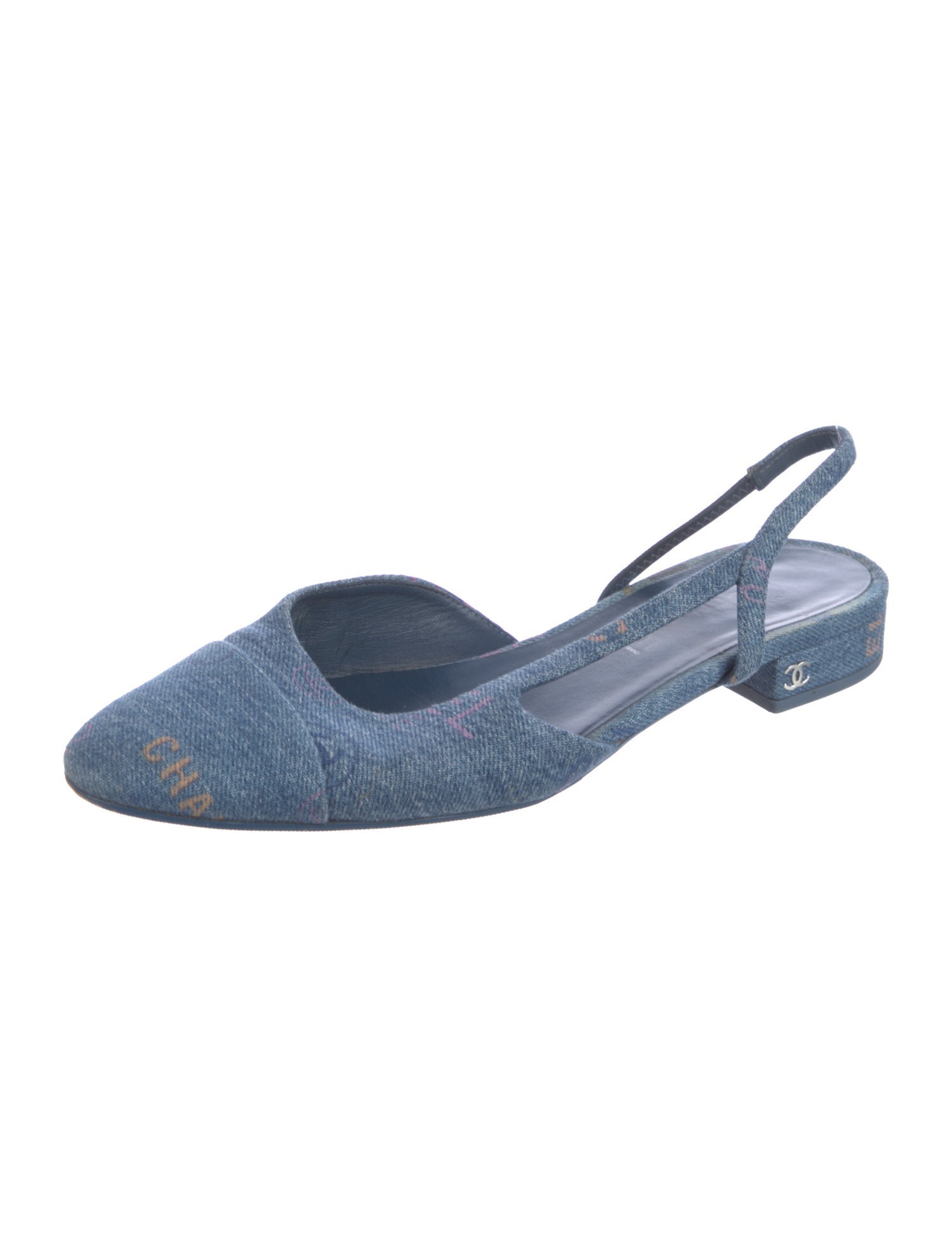 Chanel 2022 Interlocking CC Logo Slingback Flats