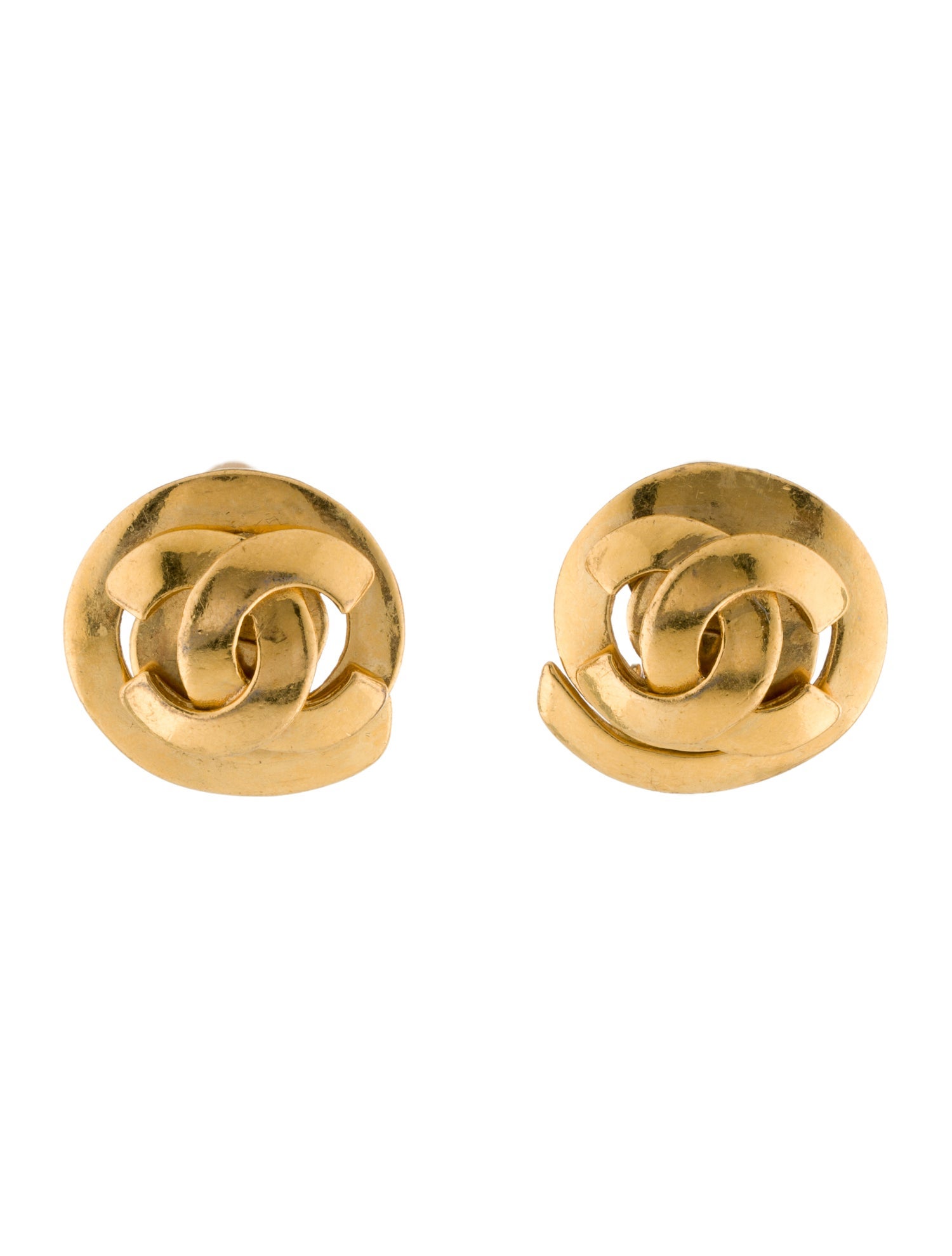 Chanel Vintage CC Logo Swirl Clip-On Earrings