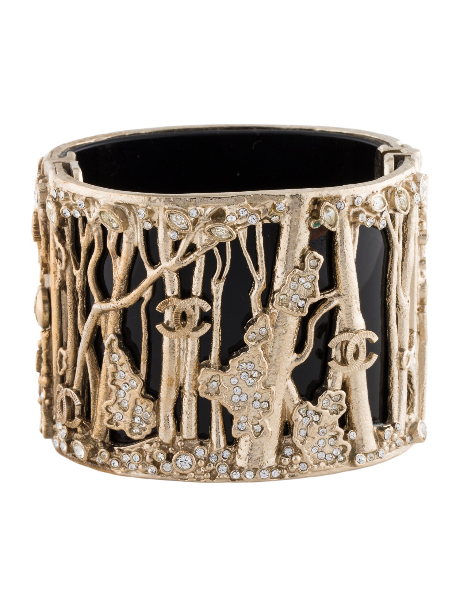 Chanel Paris-Byzance Strass & Resin Hinged Cuff Bracelet