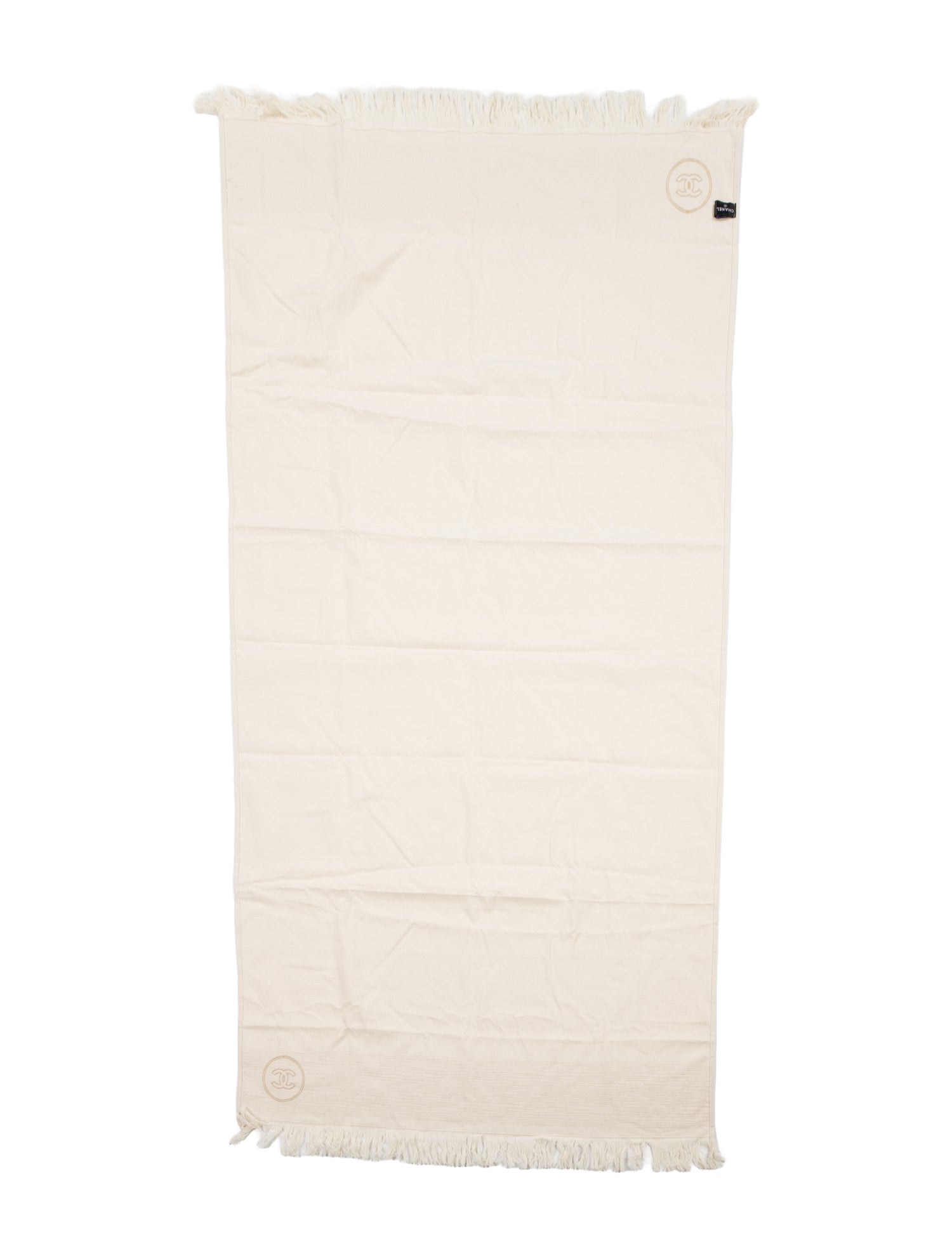 Chanel Cotton Quilted CC Beach Towel Pouch Set