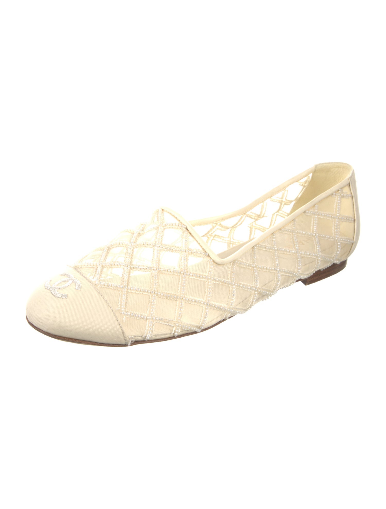 Chanel Interlocking CC Logo Mesh Ballet Flats