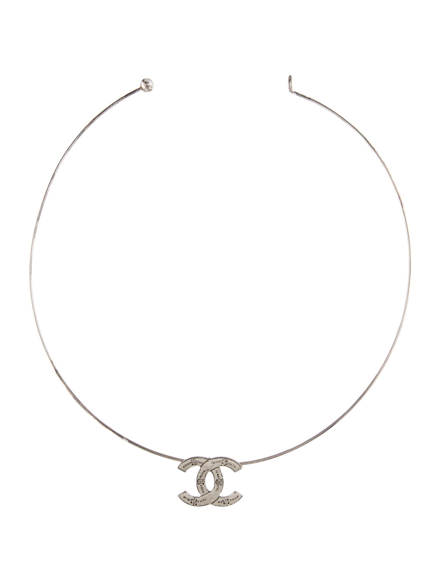 Chanel Textured CC Pendant Collar Necklace