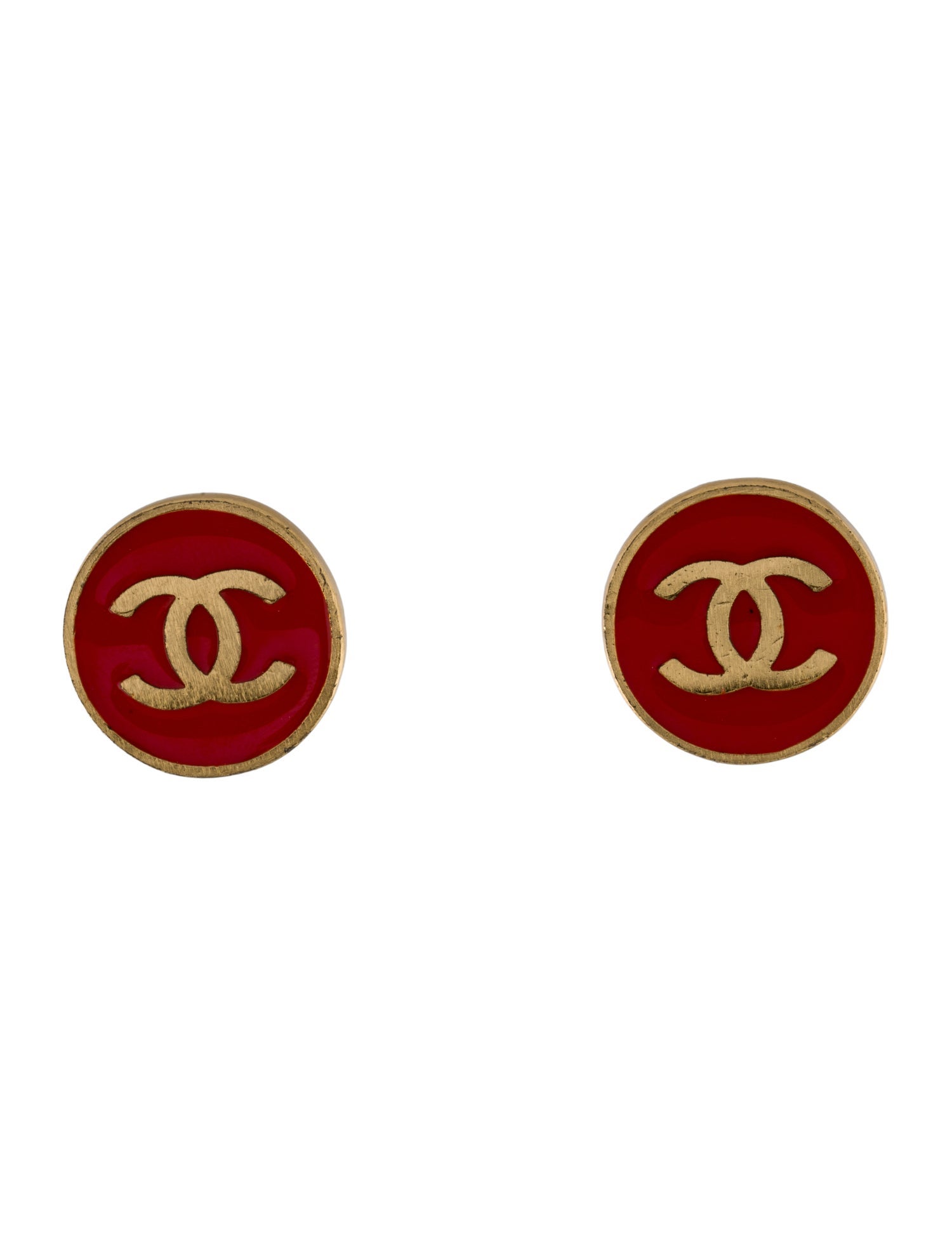 Chanel Enamel CC Clip-On Earrings