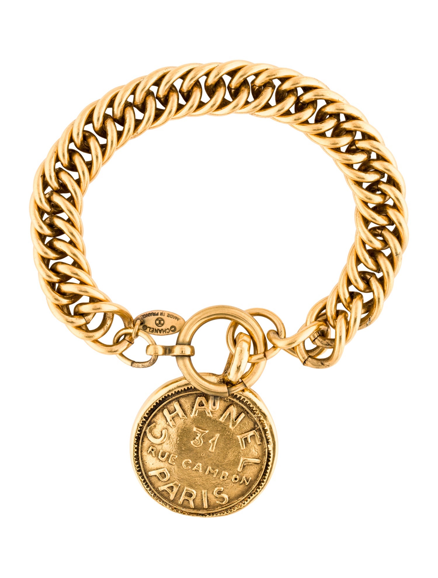 Chanel Vintage 31 Rue Cambon Medallion Charm Bracelet