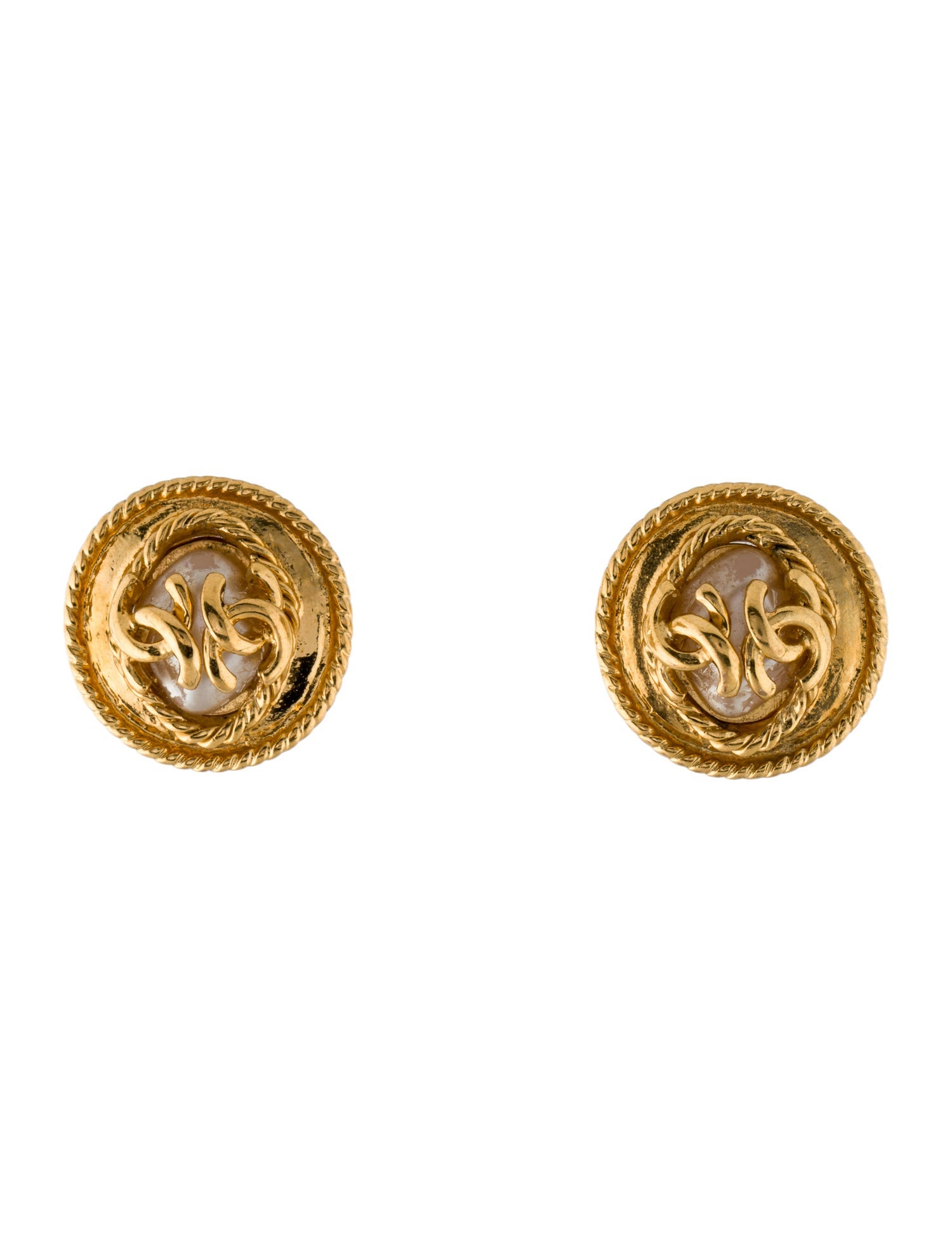 Chanel Resin CC Logo Clip-On Earrings