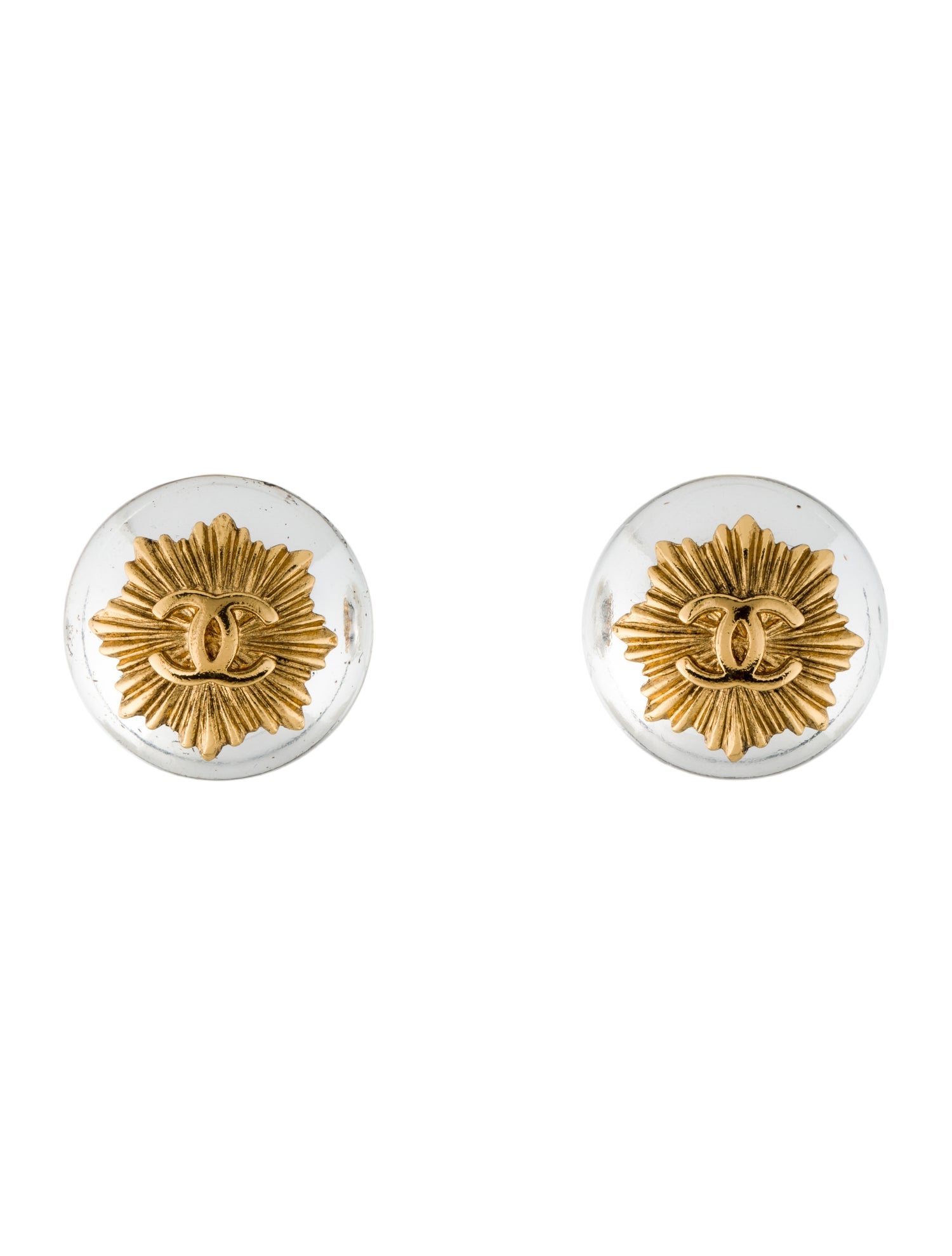 Chanel Vintage CC Starburst Clip-On Earrings