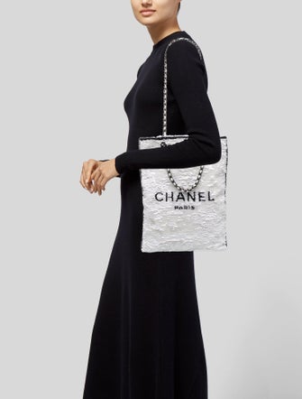 Chanel Sequin Logo Tote