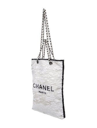 Chanel Sequin Logo Tote