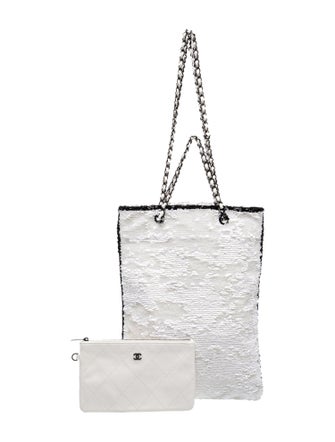 Chanel Sequin Logo Tote