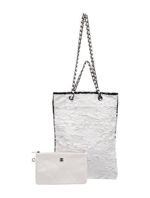 Chanel Sequin Logo Tote
