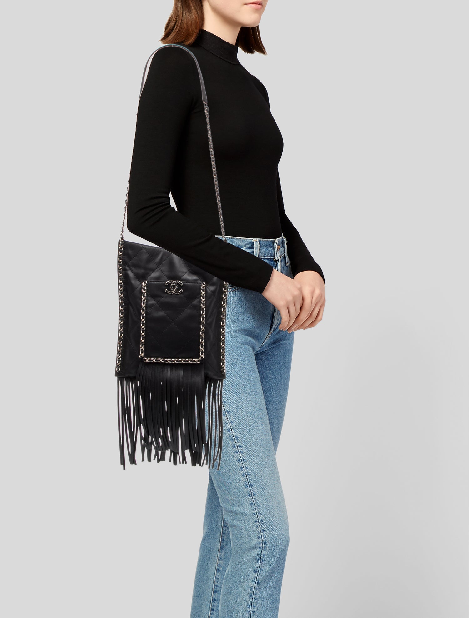 Chanel Quilted Fringe Small Shopping Bag