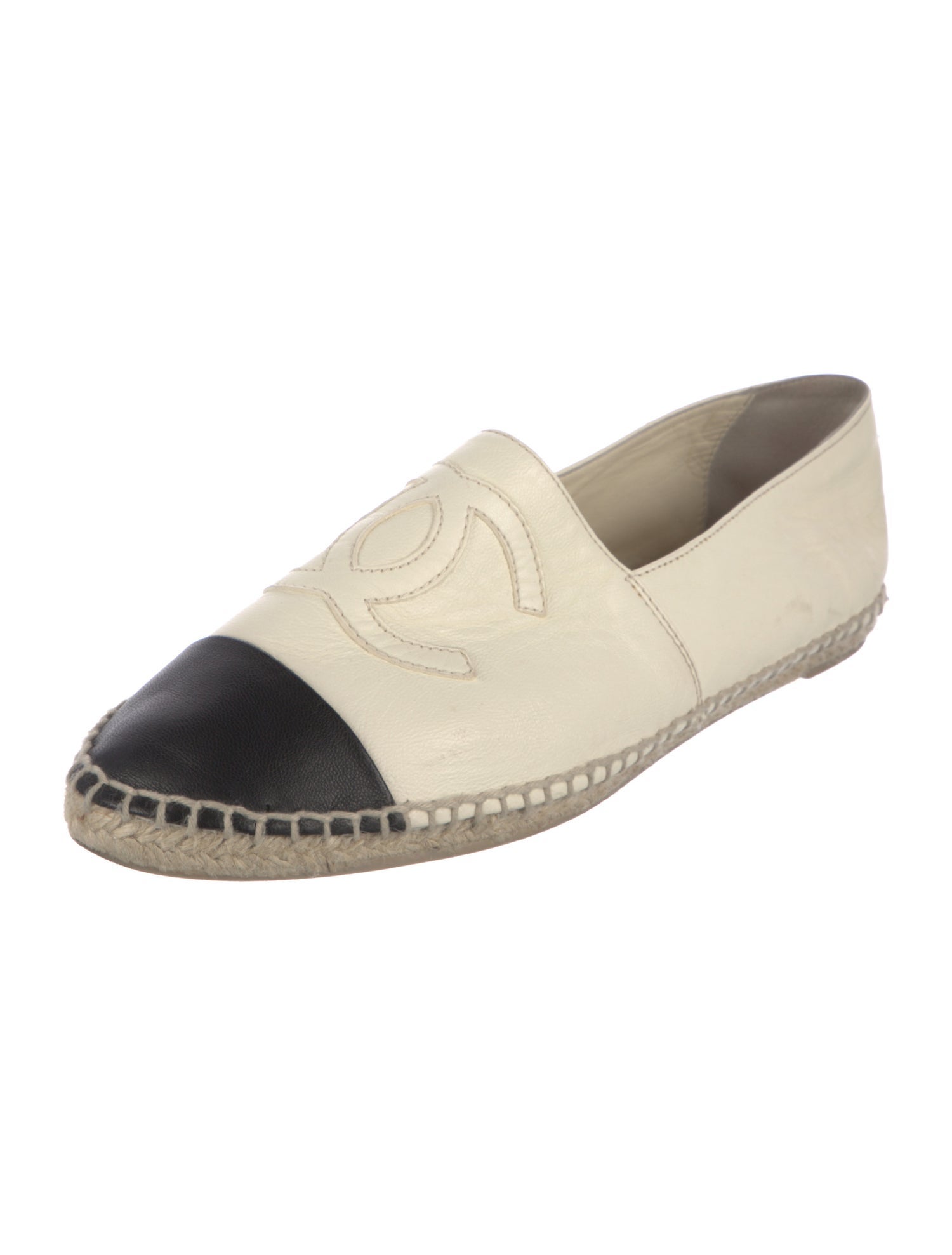 Chanel Interlocking CC Logo Lambskin Espadrilles