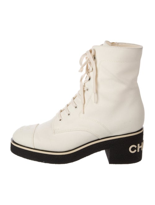 Chanel 2021 Interlocking CC Logo Combat Boots