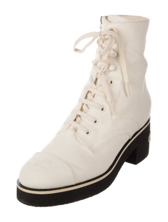Chanel 2021 Interlocking CC Logo Combat Boots