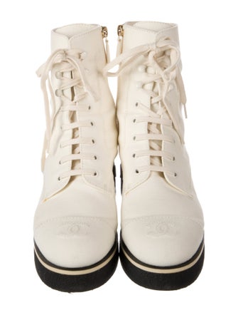 Chanel 2021 Interlocking CC Logo Combat Boots