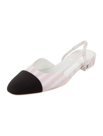 Chanel Interlocking CC Logo Slingback Flats