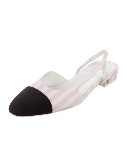 Chanel Interlocking CC Logo Slingback Flats
