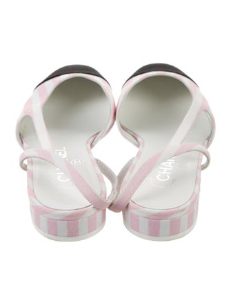 Chanel Interlocking CC Logo Slingback Flats