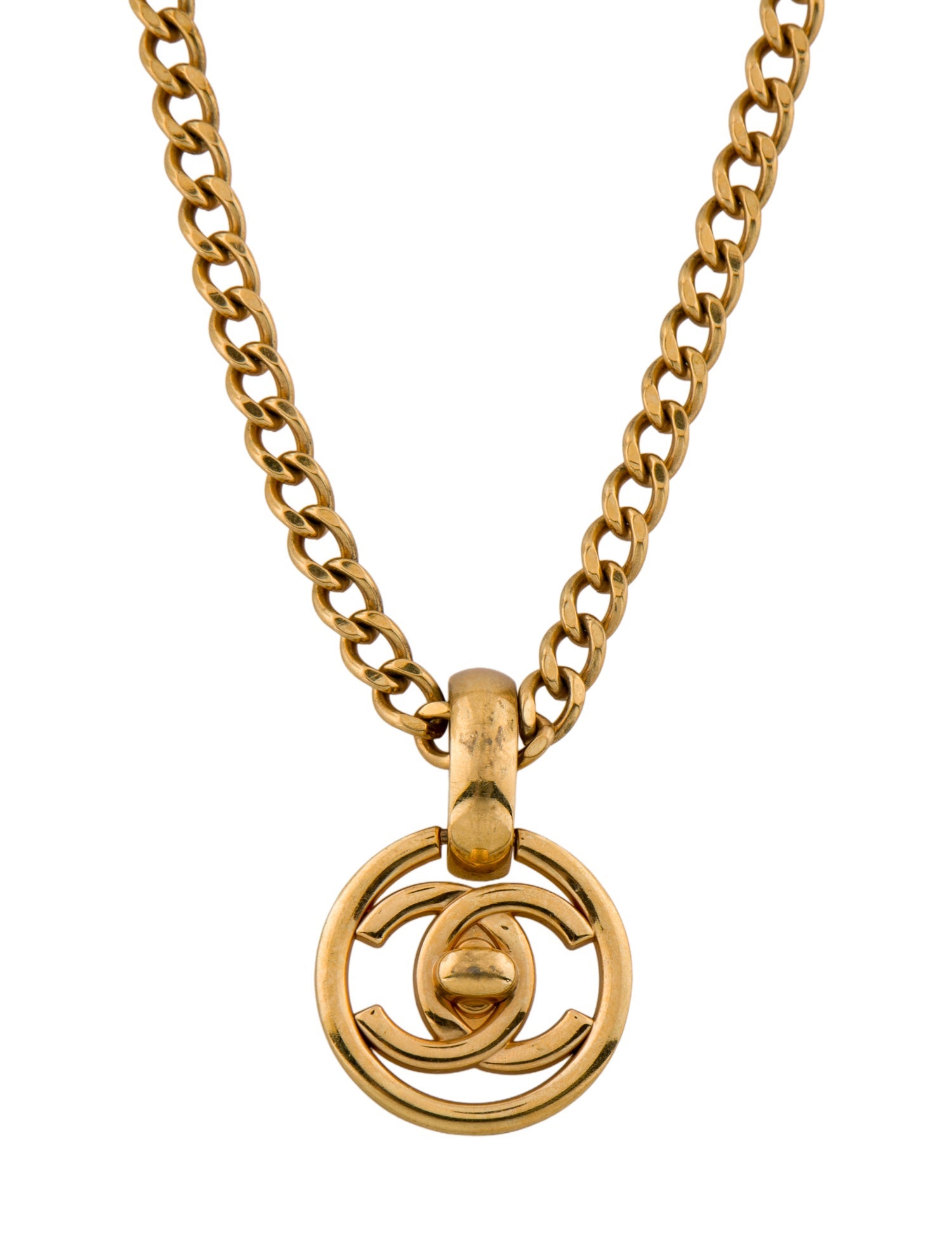 Chanel Vintage CC Turnlock Pendant Necklace