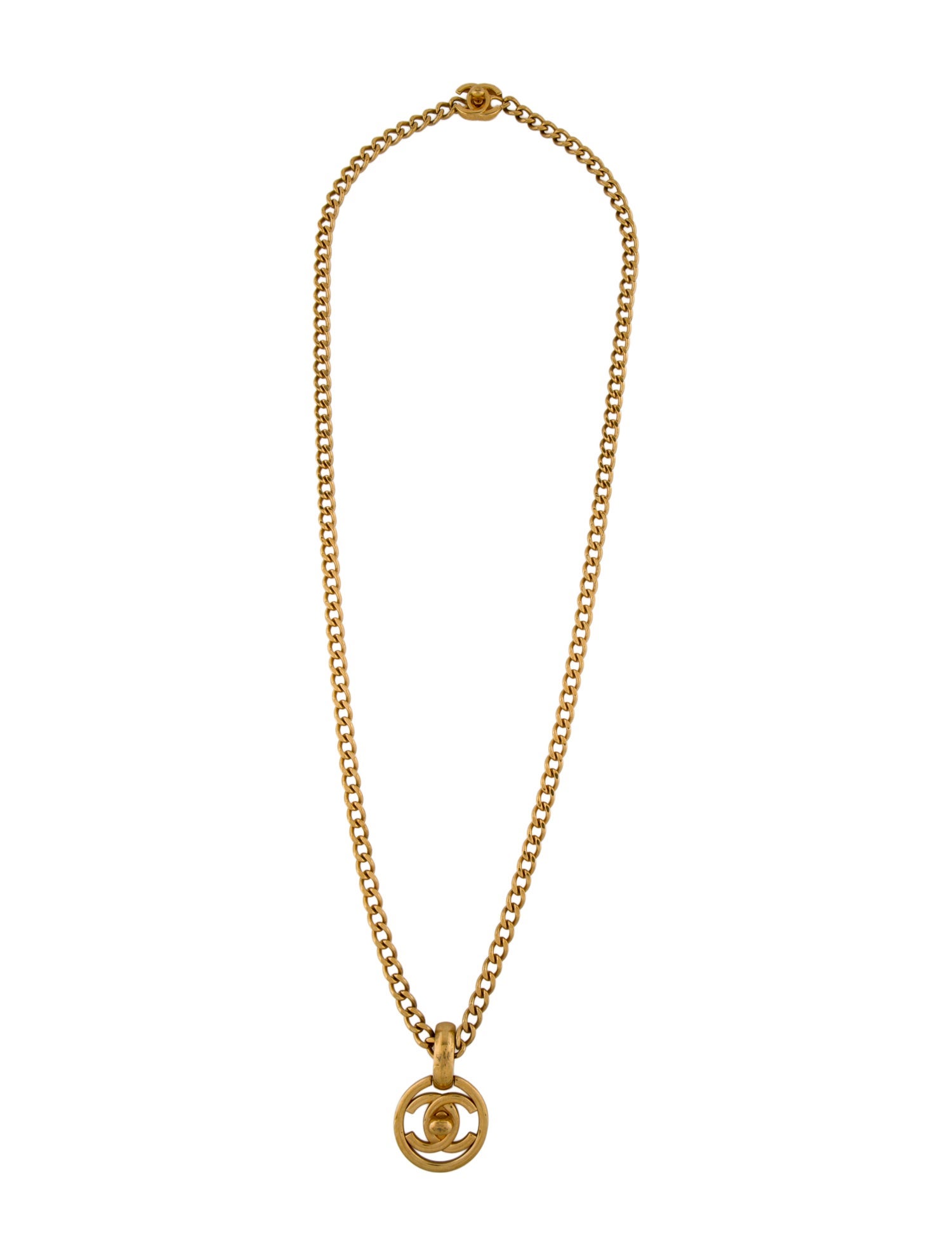 Chanel Vintage CC Turnlock Pendant Necklace