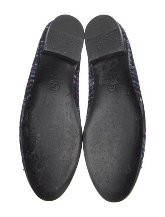 Chanel Interlocking CC Logo Tweed Flats