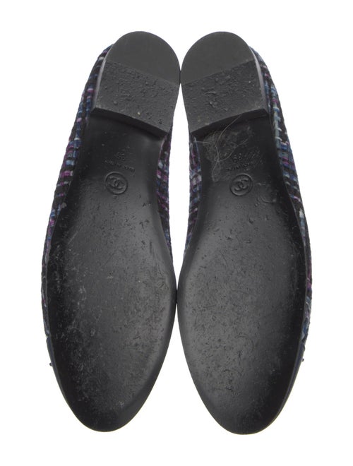 Chanel Interlocking CC Logo Tweed Flats