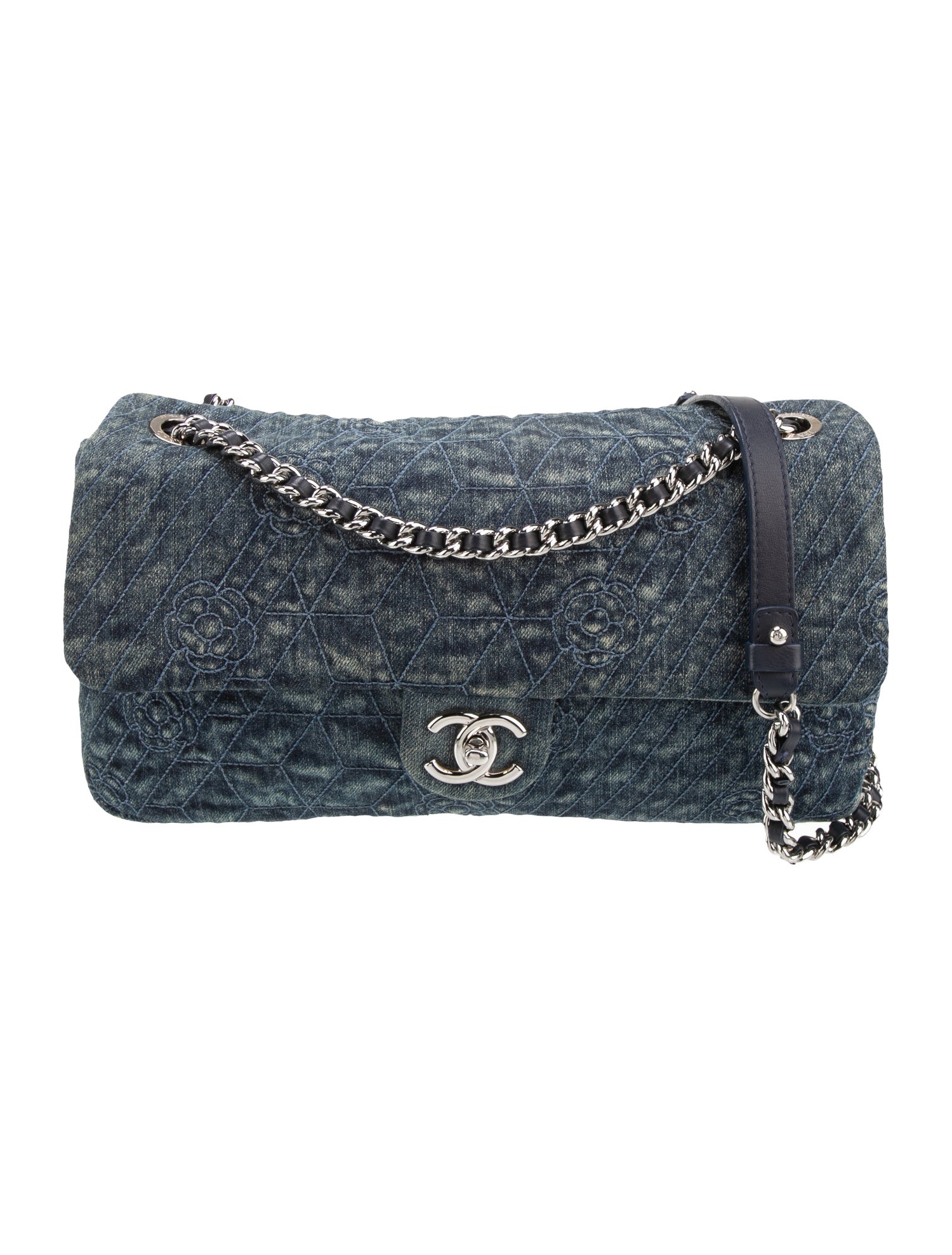 Chanel Denim Camellia Flap Bag